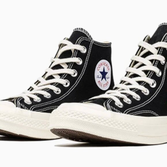 Converse Comme des Garçons PLAY x Chuck 70 2022 High Black - Woman Size 8 - Picture 2 of 8